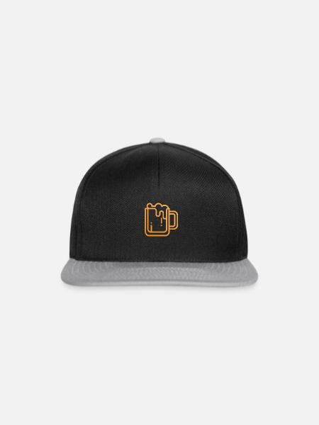 kleiner Bierkrug - Snapback Cap - Schwarz/Grau