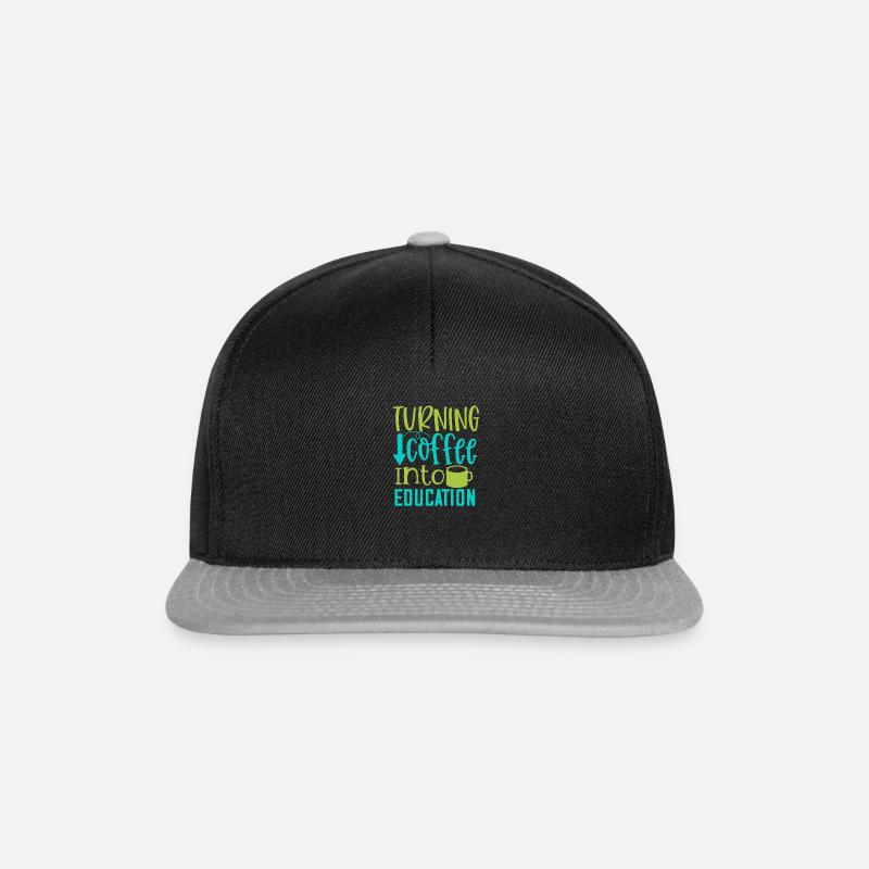turning coffee into education - Snapback Cap - Schwarz/Grau