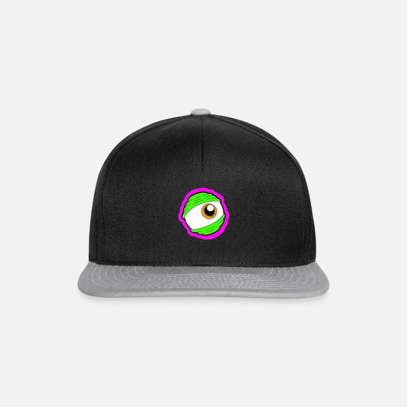 Doodled Eye Pink - Snapback Cap - Schwarz/Grau