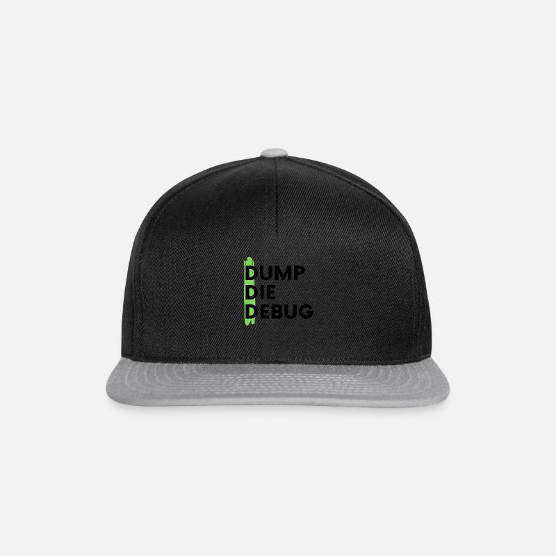 Dump Die Debug Coding Programmieren - Snapback Cap - Schwarz/Grau