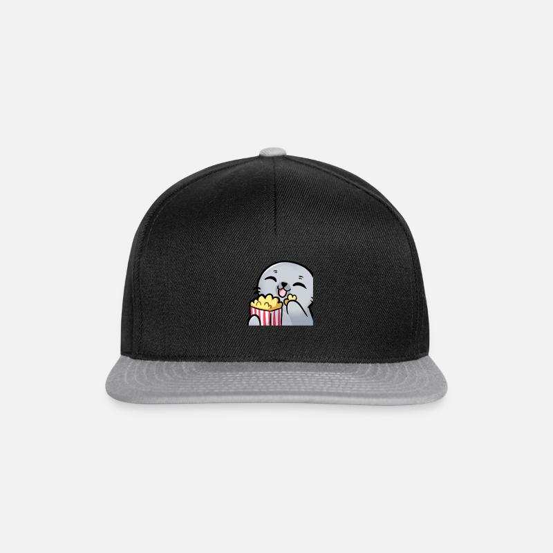 MuggelRobbeLykiepTwitchPopcorn - Snapback Cap - Schwarz/Grau