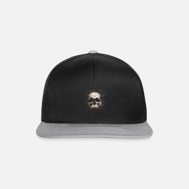 Kanji-Schädel - Snapback Cap - Schwarz/Grau