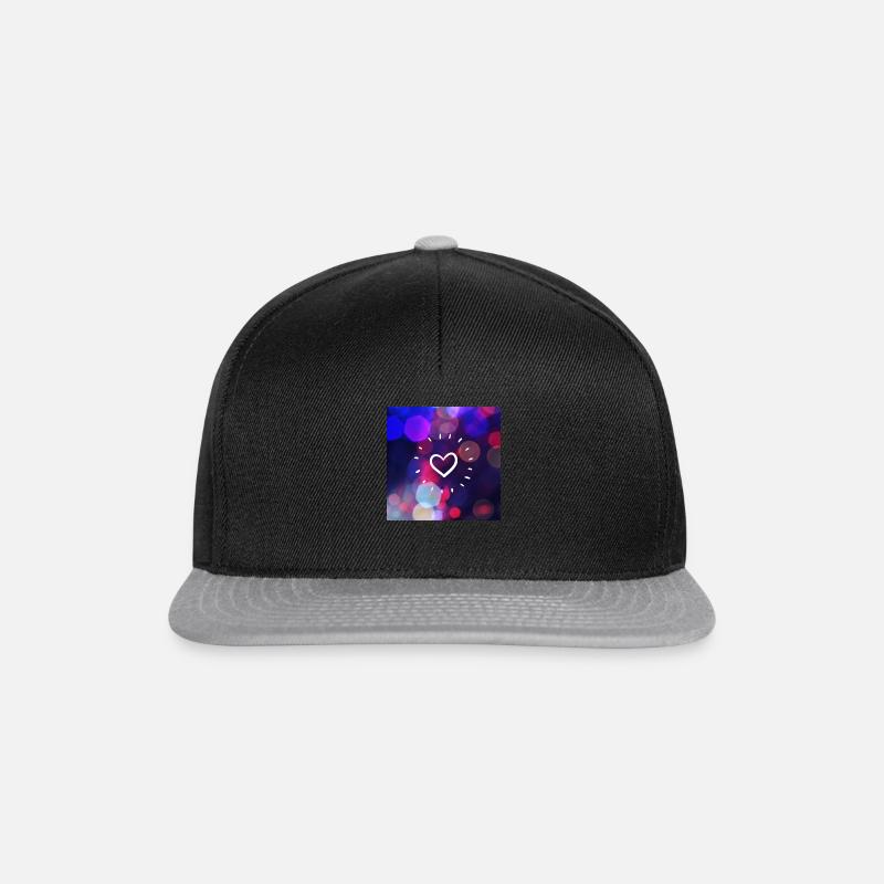 Konfetti Herz - Snapback Cap - Schwarz/Grau