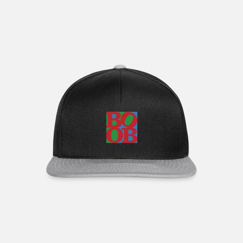 Boob WordPlay Originalgrafik 5 - Snapback Cap - Schwarz/Grau