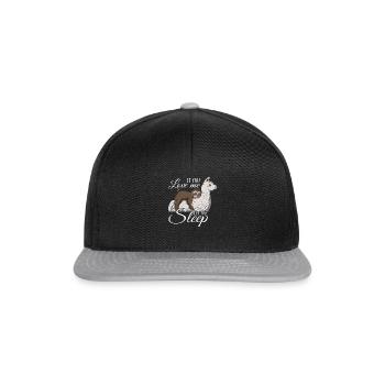 Süße Katz schlafende Lama If you love me let me sl - Snapback Cap - Schwarz/Grau - Vorne