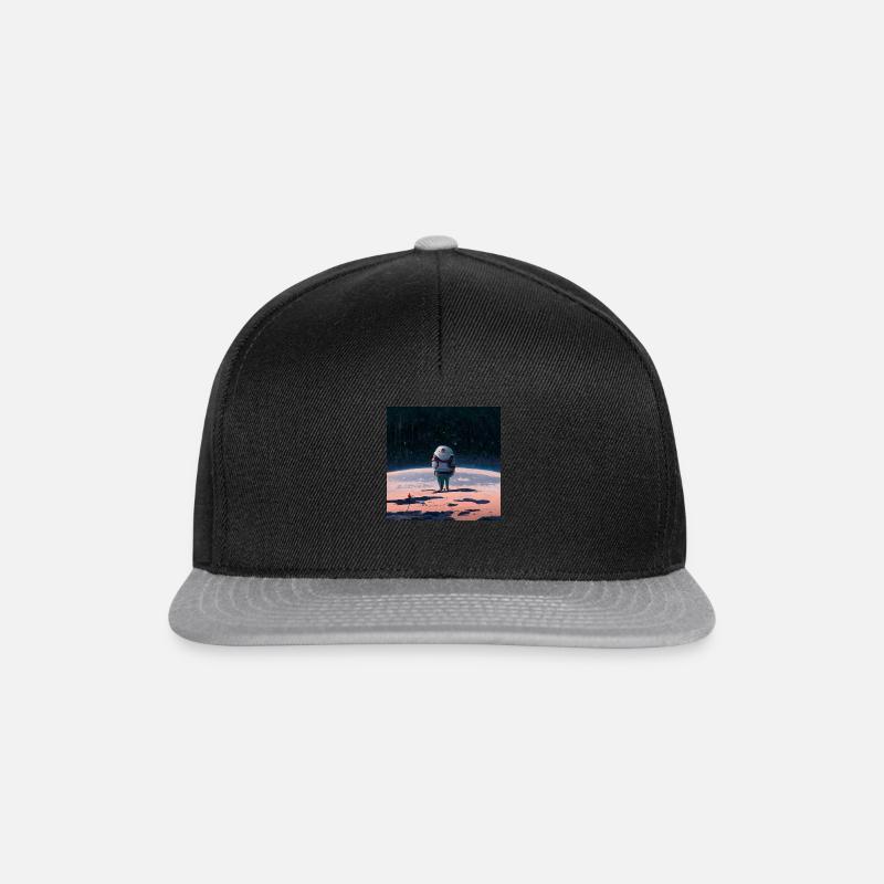 lonely astronaut in space - Snapback Cap - Schwarz/Grau