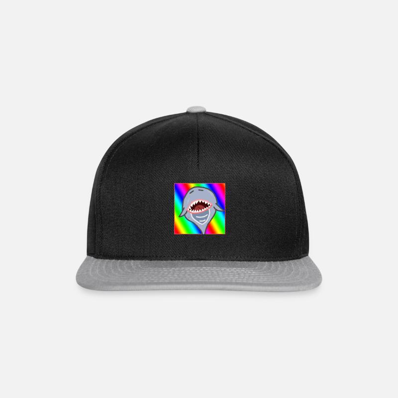 Regenbogen Hai - Snapback Cap - Schwarz/Grau