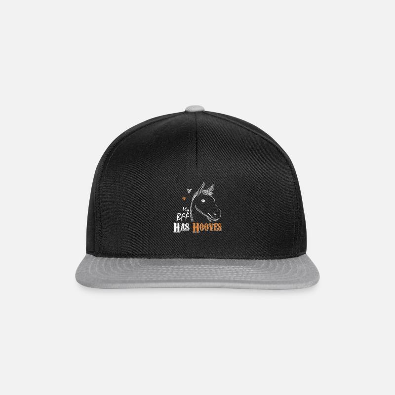 BFF hat Hufen Pferd beste Freundin Geschenk - Snapback Cap - Schwarz/Grau