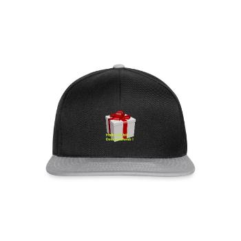 Hallo, ich bin Dein Geschenk ! - Snapback Cap - Schwarz/Grau - Vorne