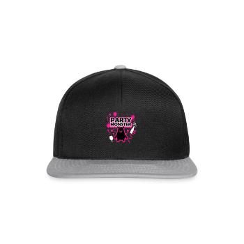 Partymonster pink - Snapback Cap - Schwarz/Grau - Vorne