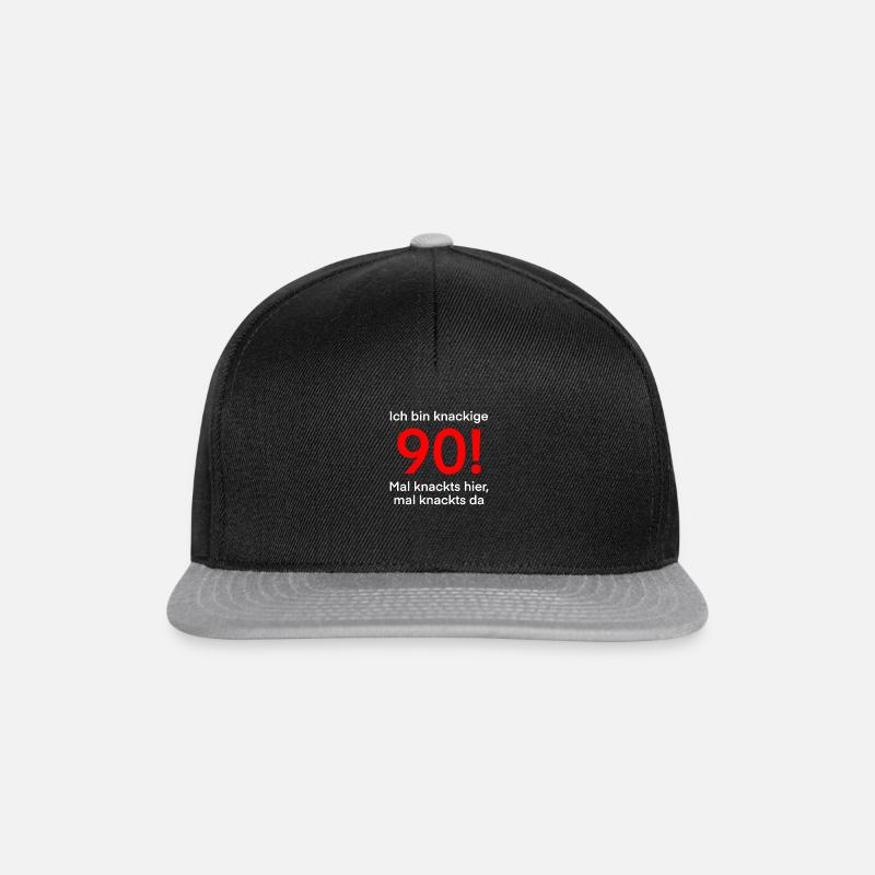 Knackige 90 - Snapback Cap - Schwarz/Grau