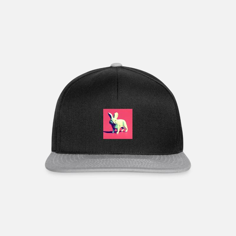 Polygonal Attentive Rabbit - Snapback Cap - black/grey