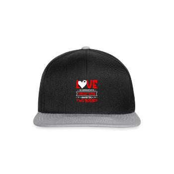 Valentins Tag Beziehung Liebes Spruch - Snapback Cap - Schwarz/Grau - Vorne