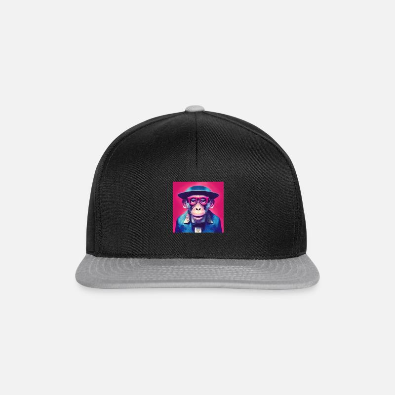 Cooler Affe - Snapback Cap - Schwarz/Grau