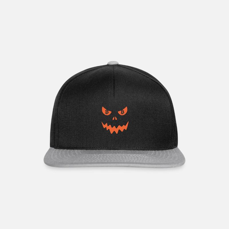 Bitcoin Halloween Pumpkin Scary - Snapback Cap - Schwarz/Grau
