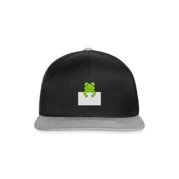 Present text Comic Frog - Snapback Cap - black/grey - Front