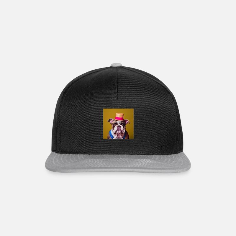 Britpop Bulldog - Snapback Cap - black/grey