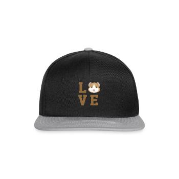Merry Pigmas Graphic Guinea Pig Owner Pet Cavy Ani - Snapback Cap - Schwarz/Grau - Vorne