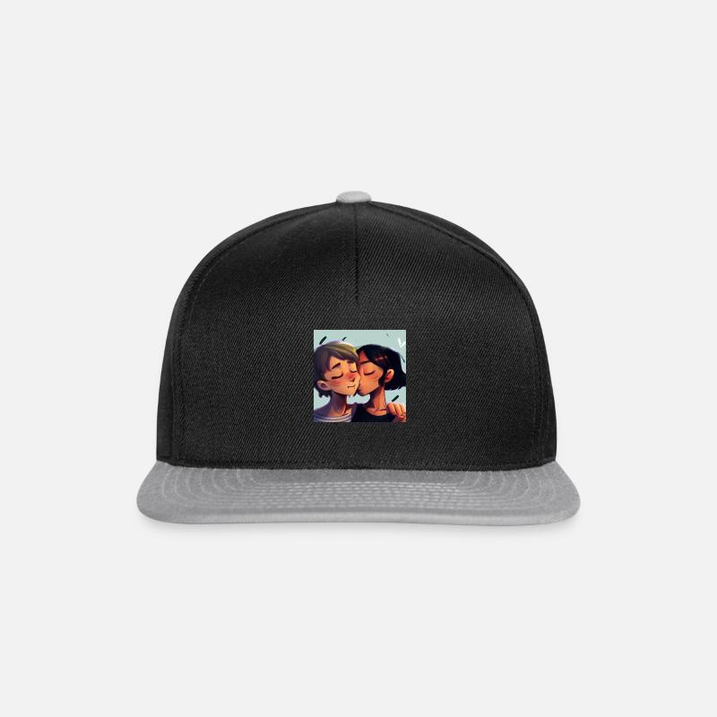 LGBT Queer Kuss 🌈🌈 - Snapback Cap - Schwarz/Grau