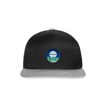 Weihnachtsmann Schlitten Wald Tanne Weihnachtsbaum - Snapback Cap - Schwarz/Grau - Vorne