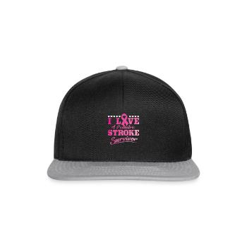 i love a pediatric stroke survivor - Snapback Cap - Schwarz/Grau - Vorne