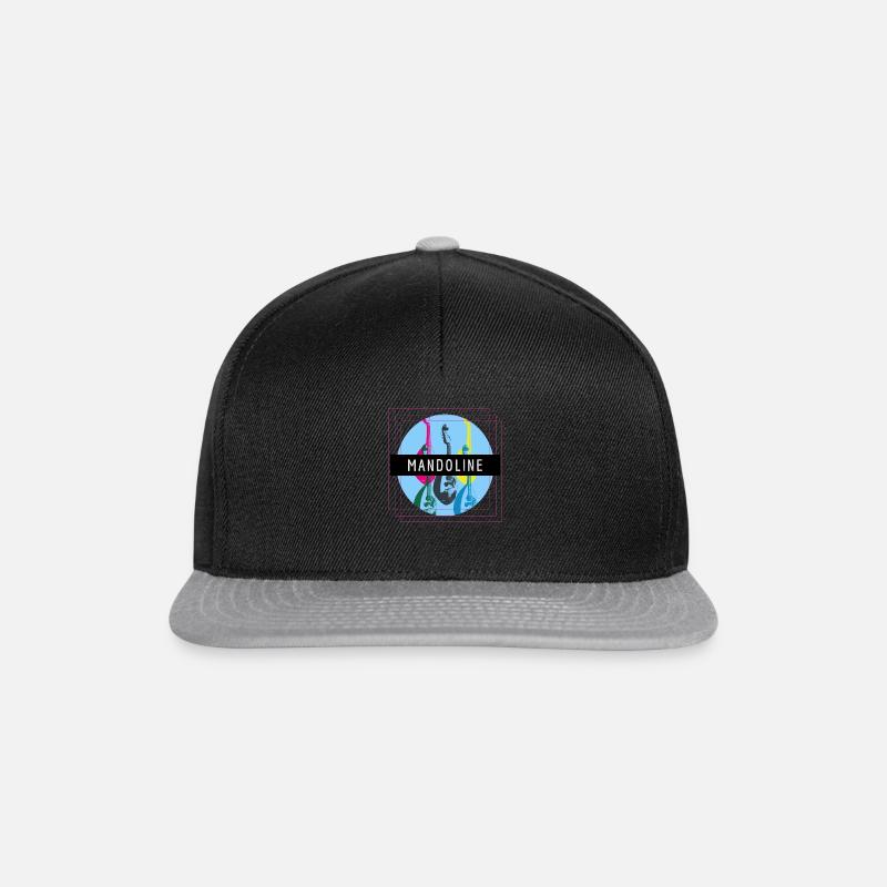 Mandoline - Kollage mit Rahmen - Snapback Cap - Schwarz/Grau