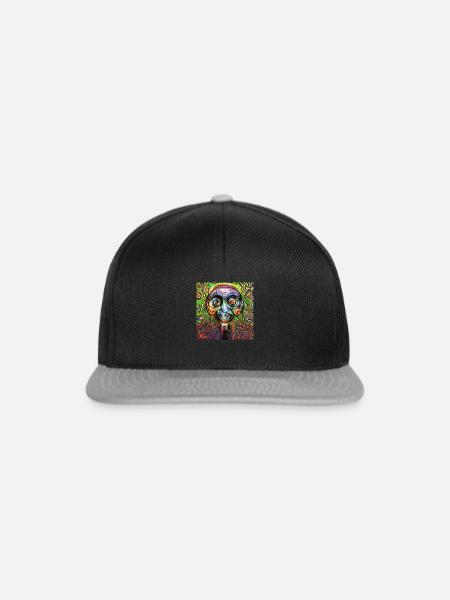 Psychedelische Gottheit - Snapback Cap - Schwarz/Grau
