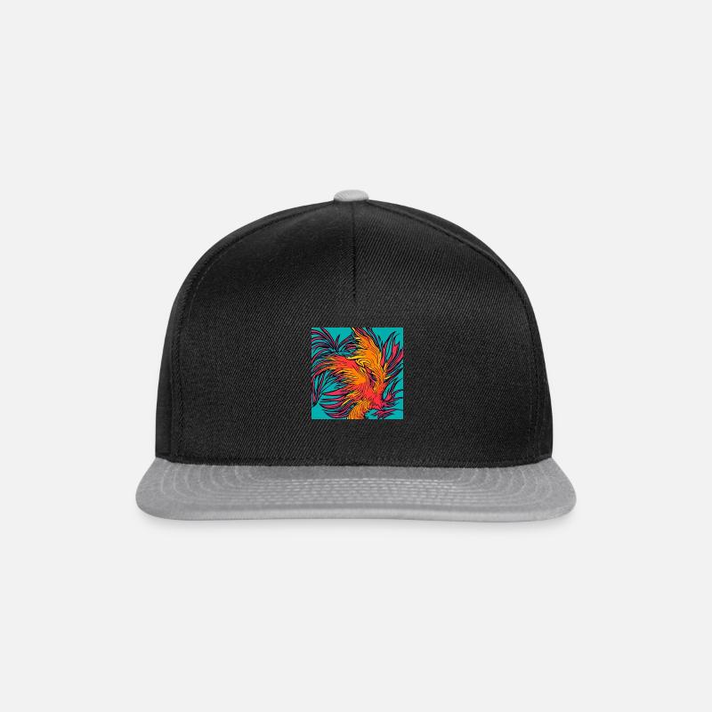 Illustration eines Phönix, Vektorstil - Snapback Cap - Schwarz/Grau