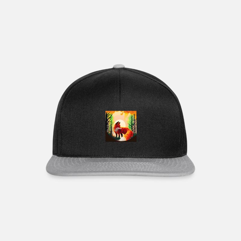 Fuchs im Wald - Snapback Cap - Schwarz/Grau