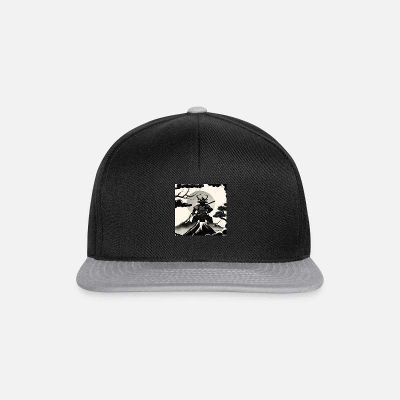 himmel und berge mit samurai - Snapback Cap - Schwarz/Grau