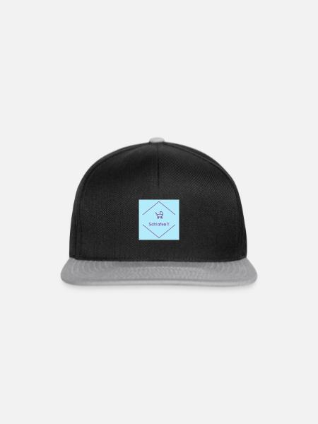 Schlafen?! - Snapback Cap - Schwarz/Grau