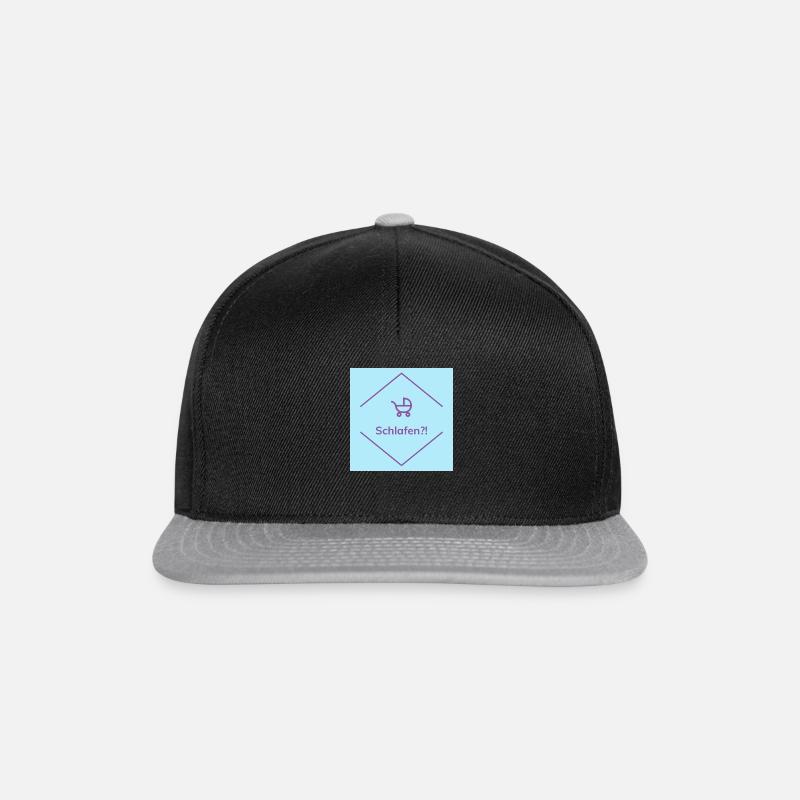 Schlafen?! - Snapback Cap - Schwarz/Grau