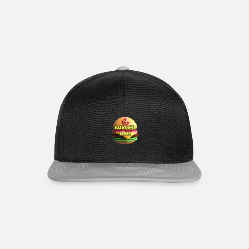 BURGER TIME - Snapback Cap - black/grey