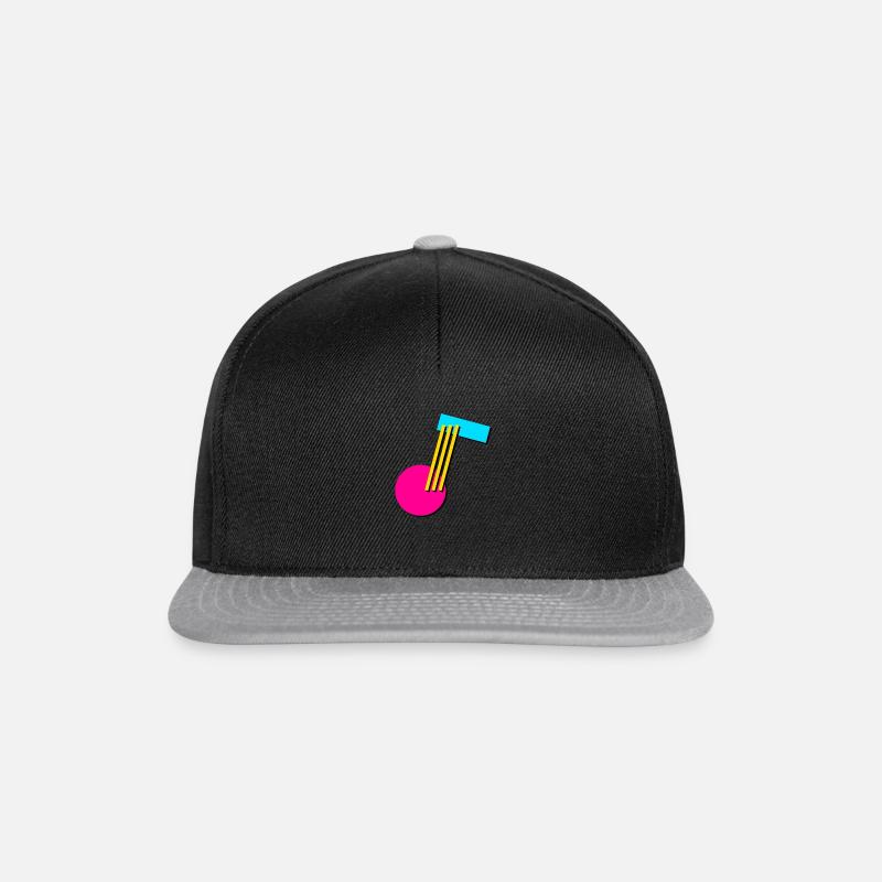 90er Geometrie 9 Musiknote - Snapback Cap - Schwarz/Grau