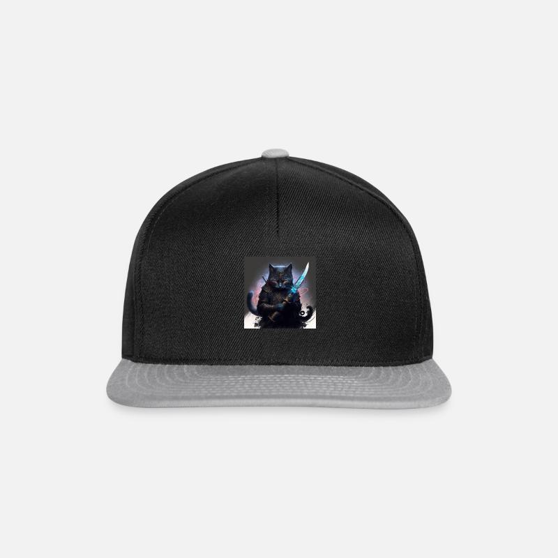 chat Ninja - Casquette snapback - noir/gris