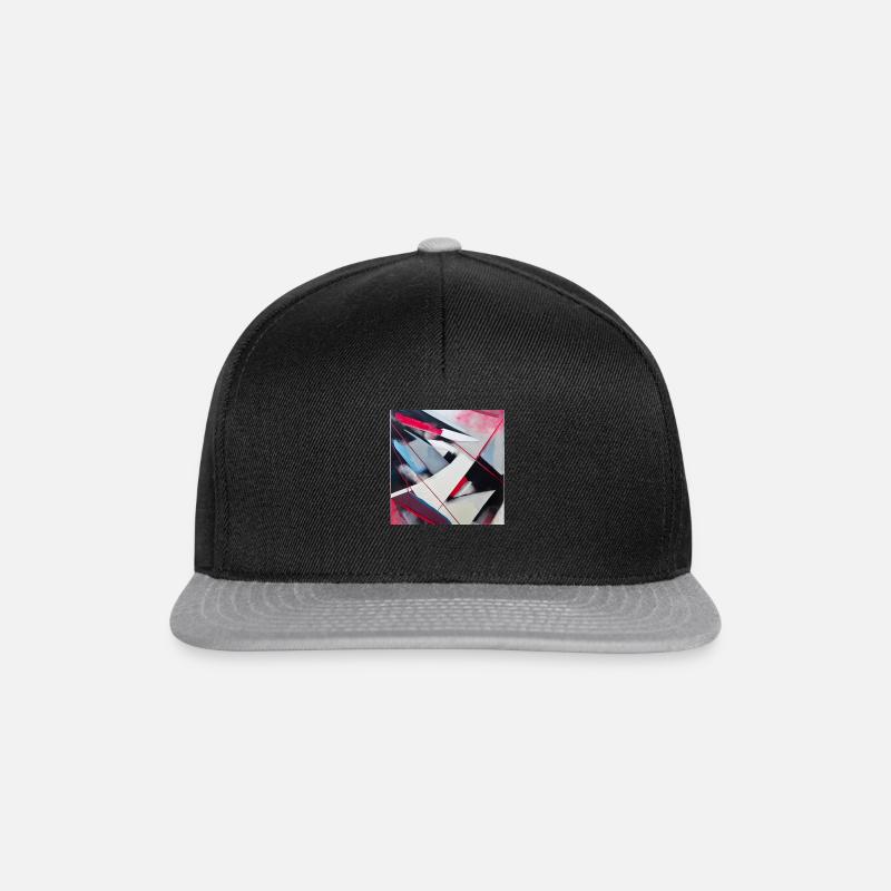 Abstrakte Kunst expressiver Pinsel - Snapback Cap - Schwarz/Grau