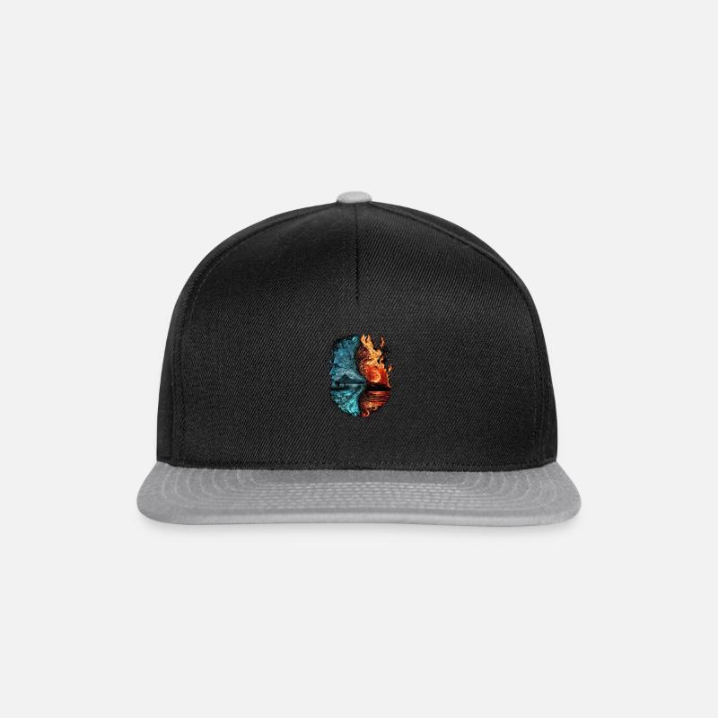 Water vs. Fire - Snapback Cap - Schwarz/Grau