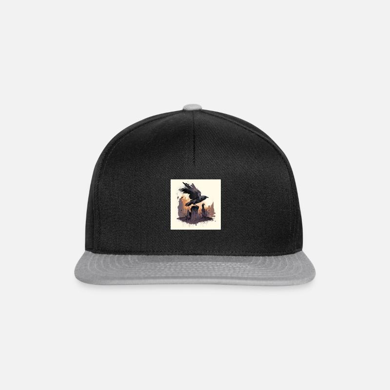 LineArt Rabe - Snapback Cap - Schwarz/Grau