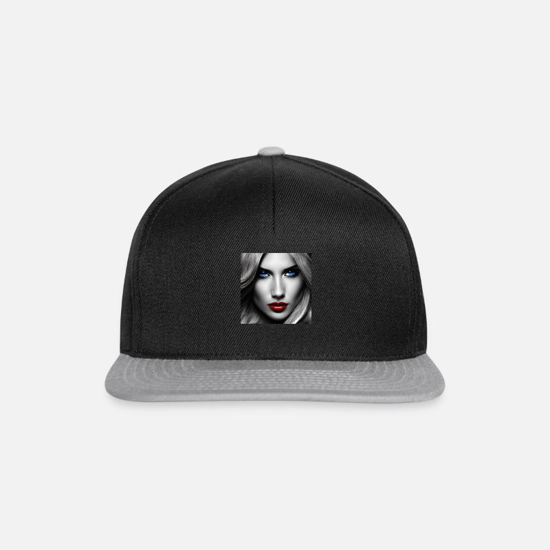 Portrait #4 - Snapback Cap - Schwarz/Grau