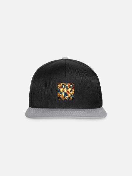 Geometrische Muster - Snapback Cap - Schwarz/Grau