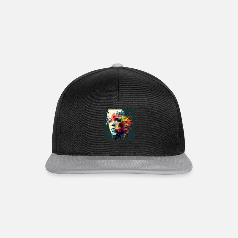 Abstrakte Kunst - Snapback Cap - Schwarz/Grau