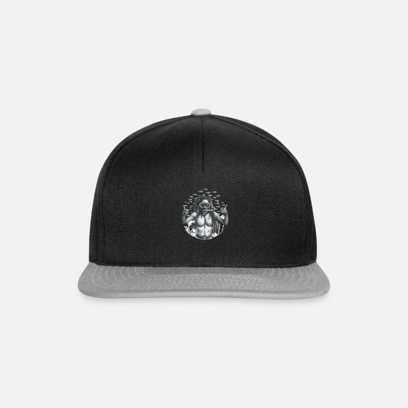 Glücklicher Mann unter Wasser - Snapback Cap - Schwarz/Grau