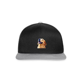 origami d'un chien golden retriever heureux - Casquette snapback - noir/gris - Devant
