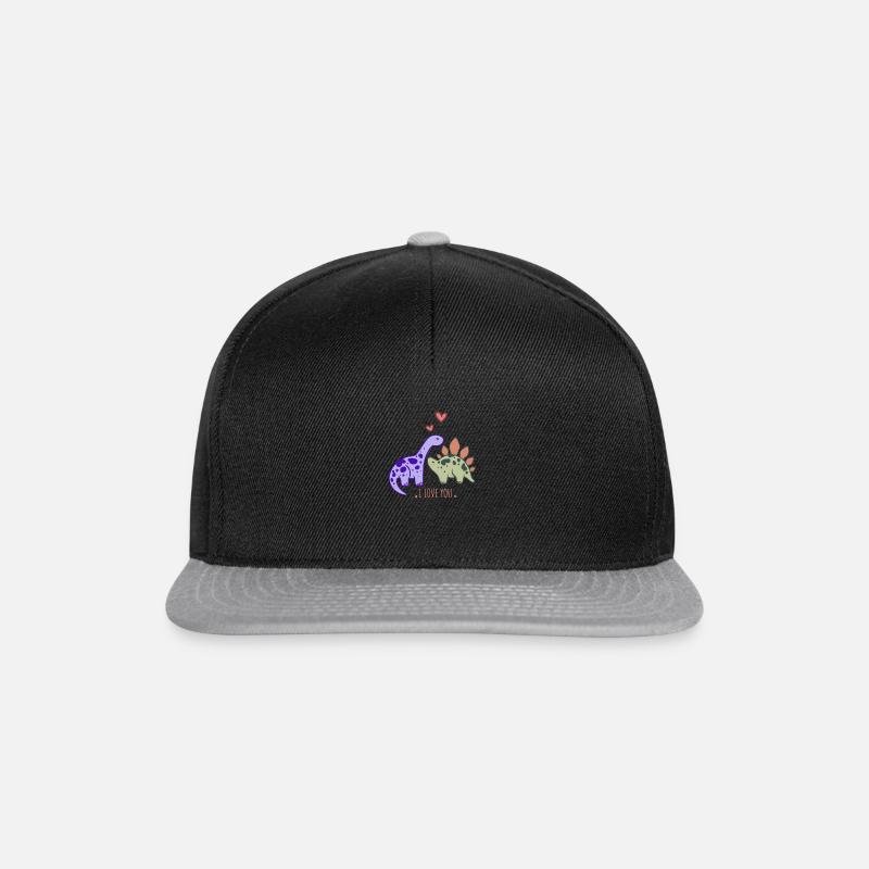 Liebende Dinosaurier - Snapback Cap - Schwarz/Grau