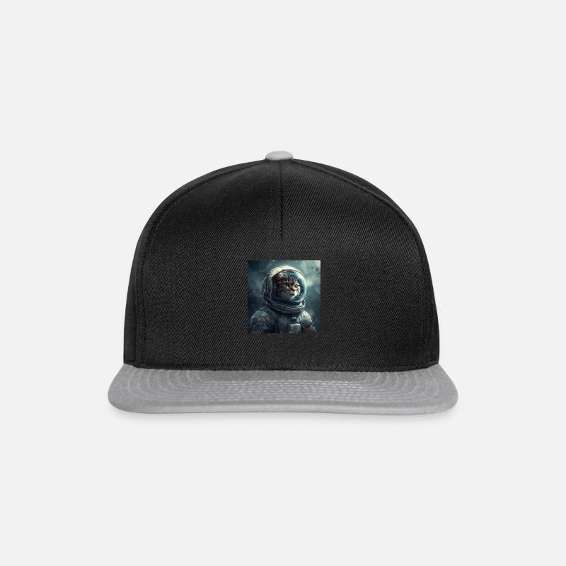 Astrocat (Astrokatze) - Snapback Cap - Schwarz/Grau