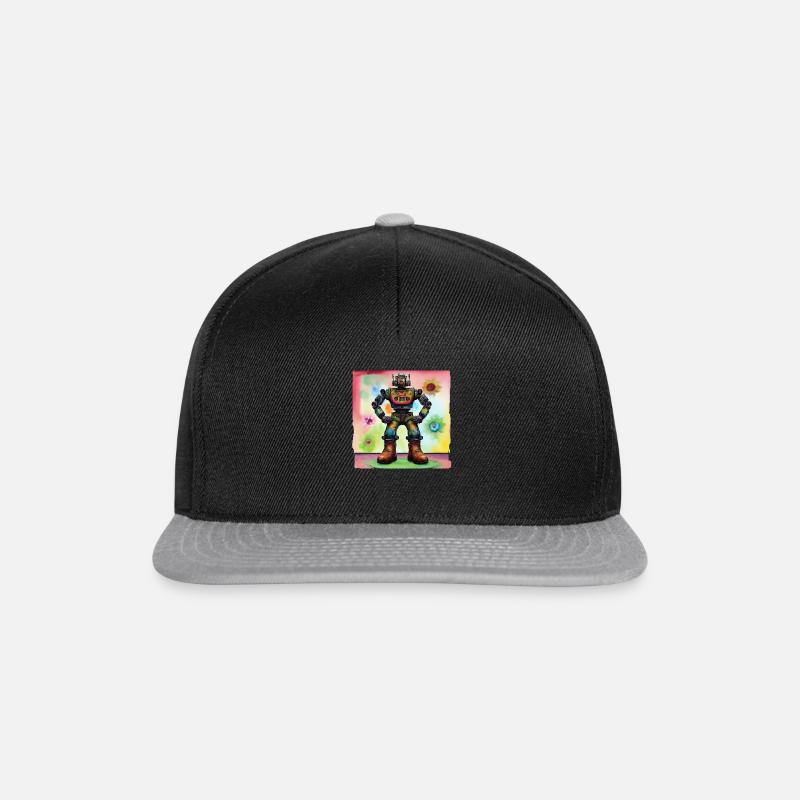 Robo Blume - Snapback Cap - Schwarz/Grau