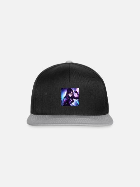 Cyberpunk Girl Sticker 5 - Snapback Cap - Schwarz/Grau