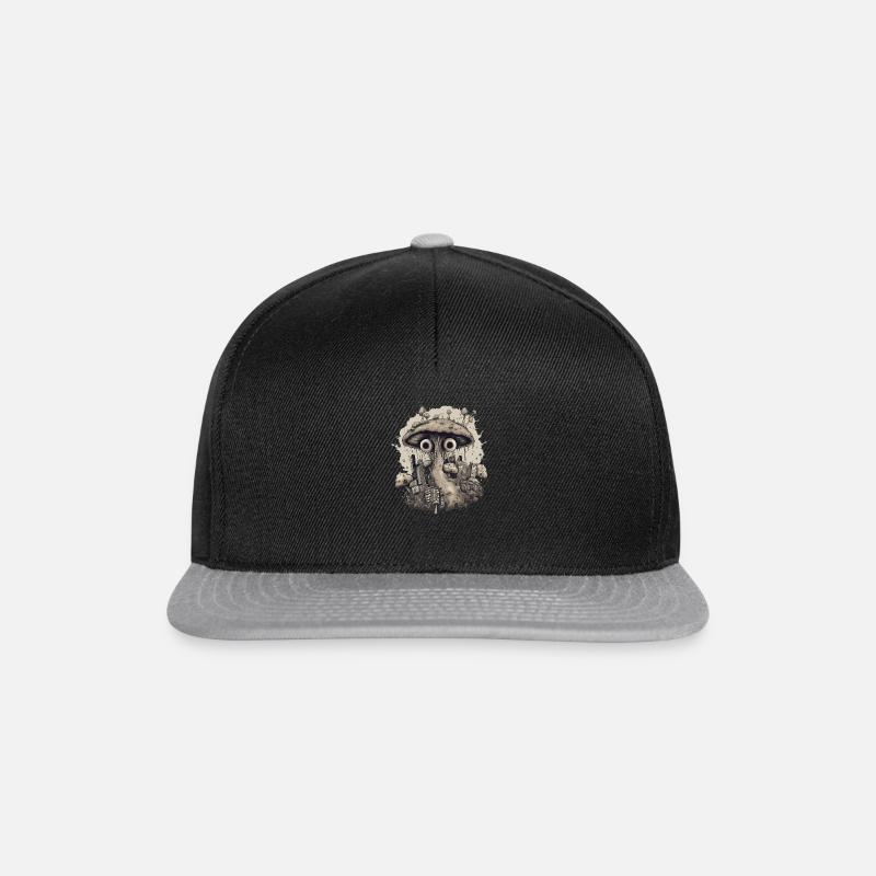 Mushroom Monster. Pilzmonster - Snapback Cap - Schwarz/Grau