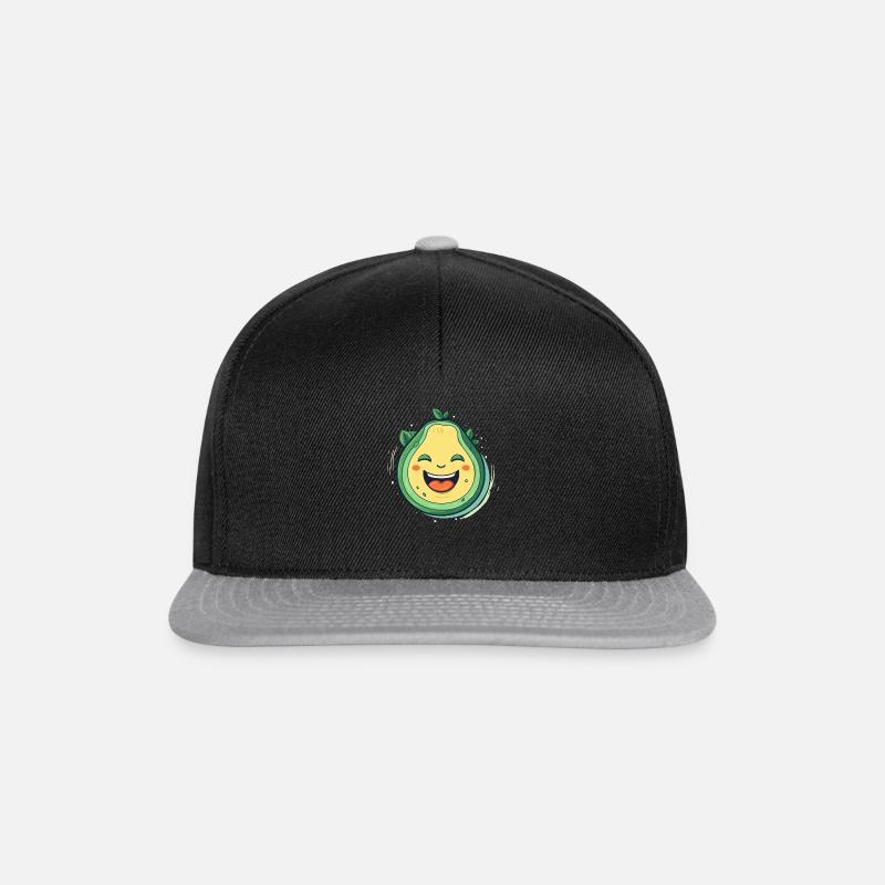 Happy Avocado, Alligatorbirne, Butterfrucht - Snapback Cap - Schwarz/Grau