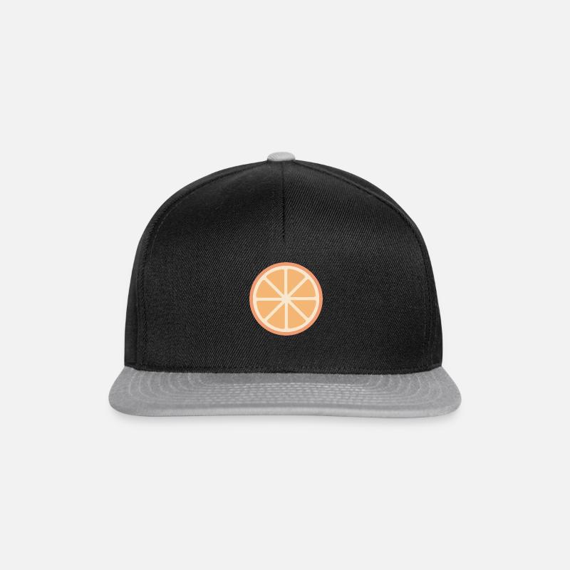 aufgeschnittene Orange - Snapback Cap - Schwarz/Grau
